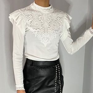 Lace and Ruffle Blouse